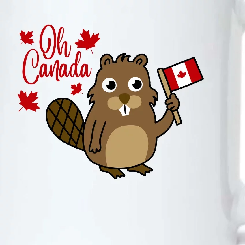 Happy Canada Day Funny Canadian Groundhog Flag Black Color Changing Mug