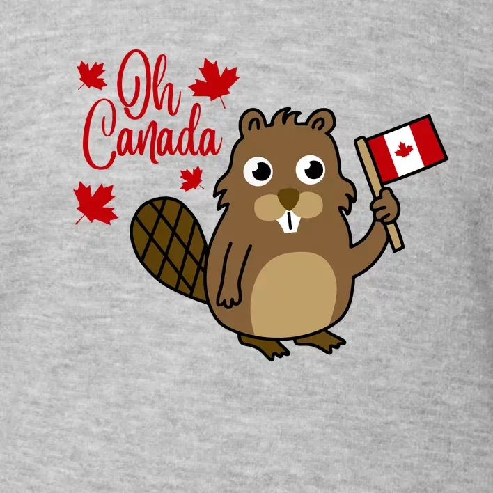 Happy Canada Day Funny Canadian Groundhog Flag Toddler Sweatshirt