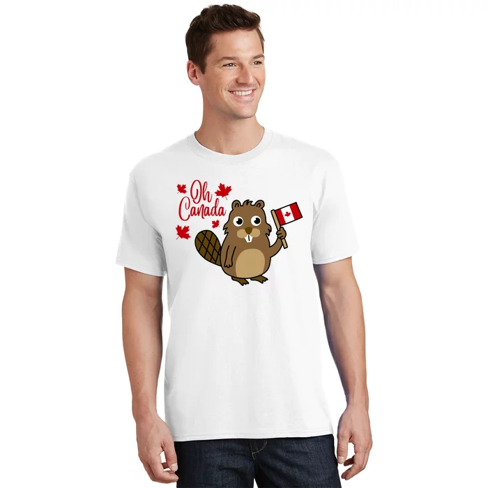 Happy Canada Day Funny Canadian Groundhog Flag T-Shirt