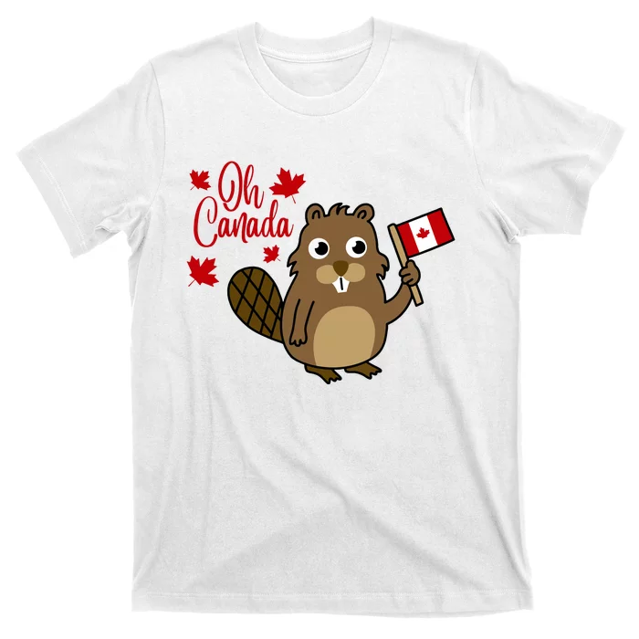 Happy Canada Day Funny Canadian Groundhog Flag T-Shirt