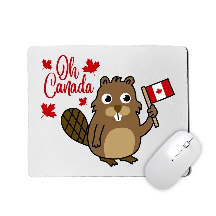 Happy Canada Day Funny Canadian Groundhog Flag Mousepad