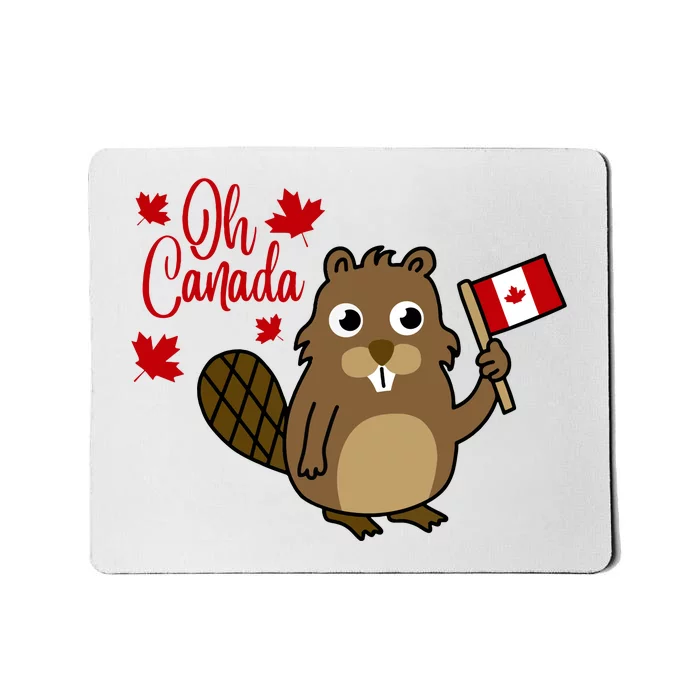 Happy Canada Day Funny Canadian Groundhog Flag Mousepad