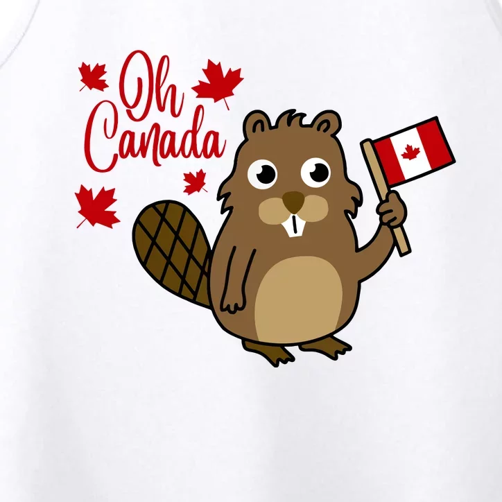 Happy Canada Day Funny Canadian Groundhog Flag Performance Tank