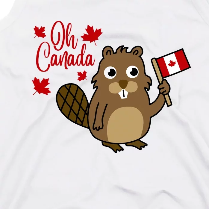 Happy Canada Day Funny Canadian Groundhog Flag Tank Top