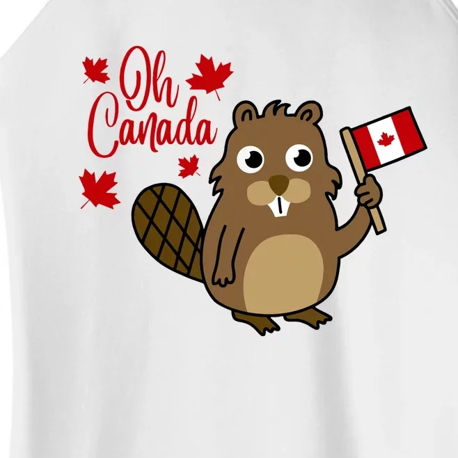 Happy Canada Day Funny Canadian Groundhog Flag Women’s Perfect Tri Rocker Tank