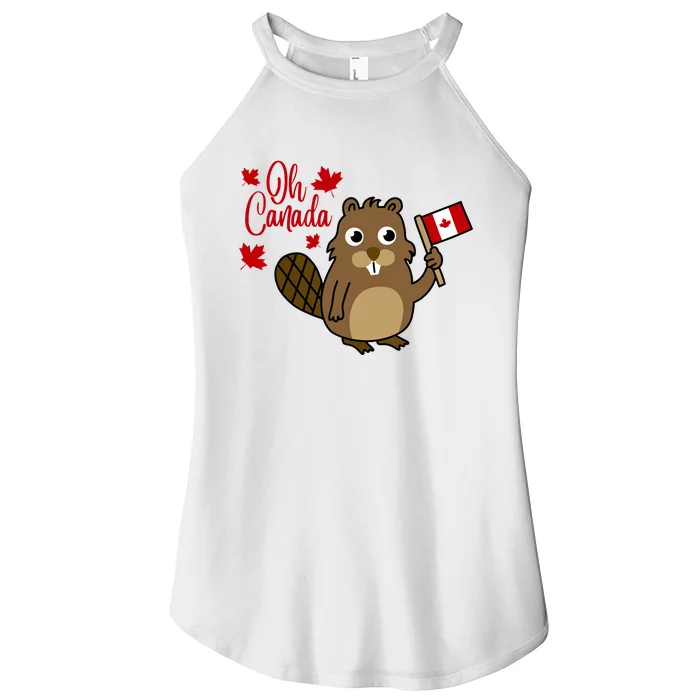 Happy Canada Day Funny Canadian Groundhog Flag Women’s Perfect Tri Rocker Tank