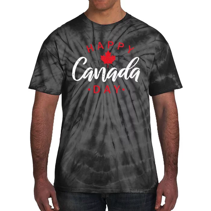 Happy Canada Day Funny Maple Leaf Canadian Flag Kids Tie-Dye T-Shirt