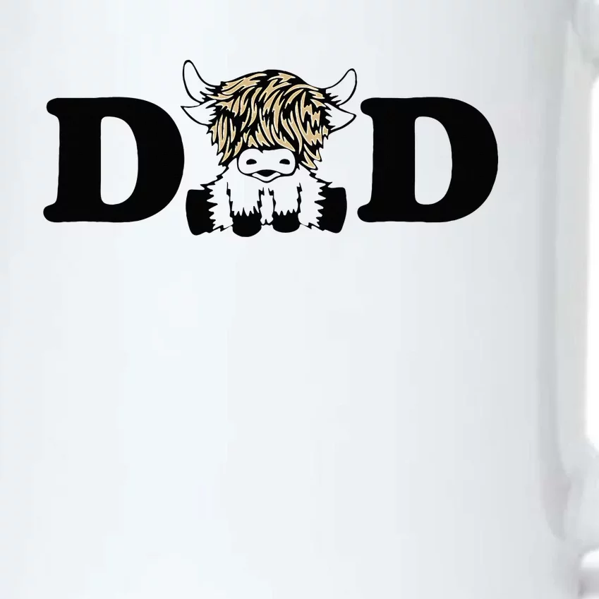 Highland Cow Dad Black Color Changing Mug