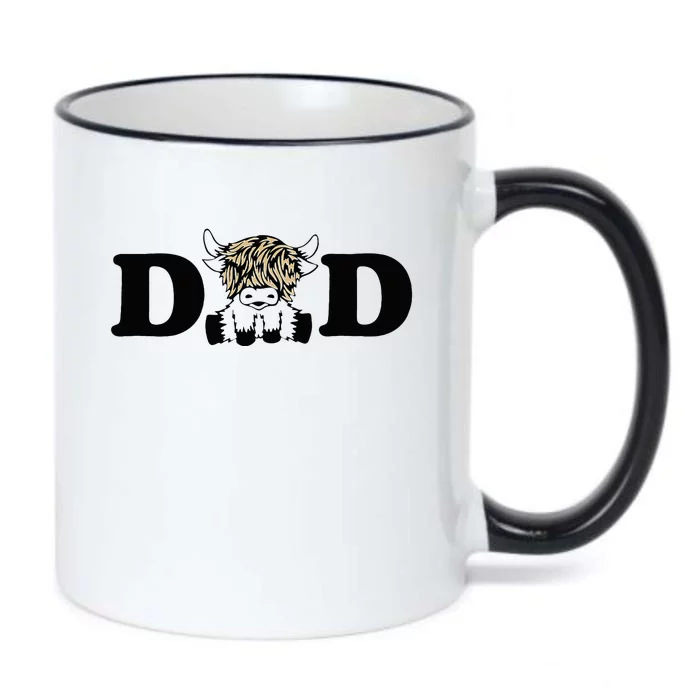 Highland Cow Dad Black Color Changing Mug