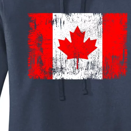 Happy Canada Day Distressed Canada Flag Women's Pullover Hoodie