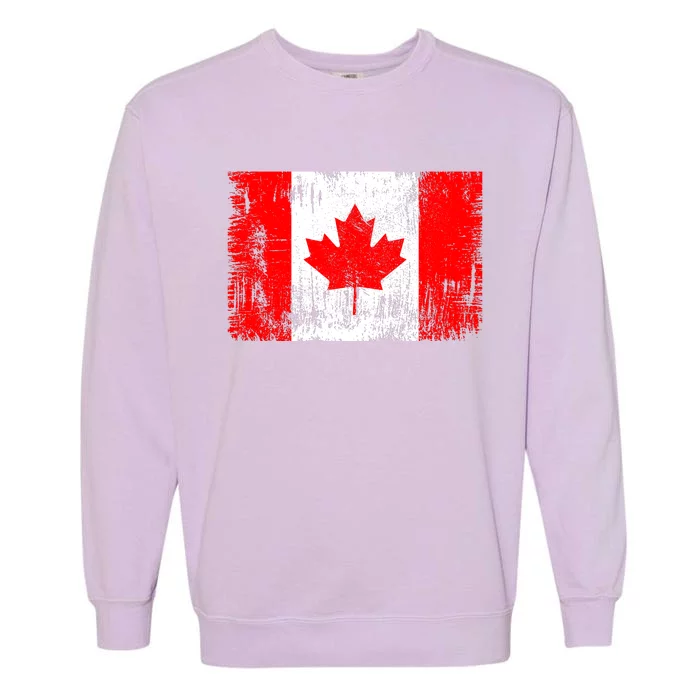 Happy Canada Day Distressed Canada Flag Garment-Dyed Sweatshirt