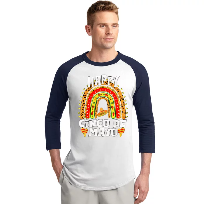 Happy Cinco De Mayo Rainbow Mexican Fiesta Mexican Festival Baseball Sleeve Shirt