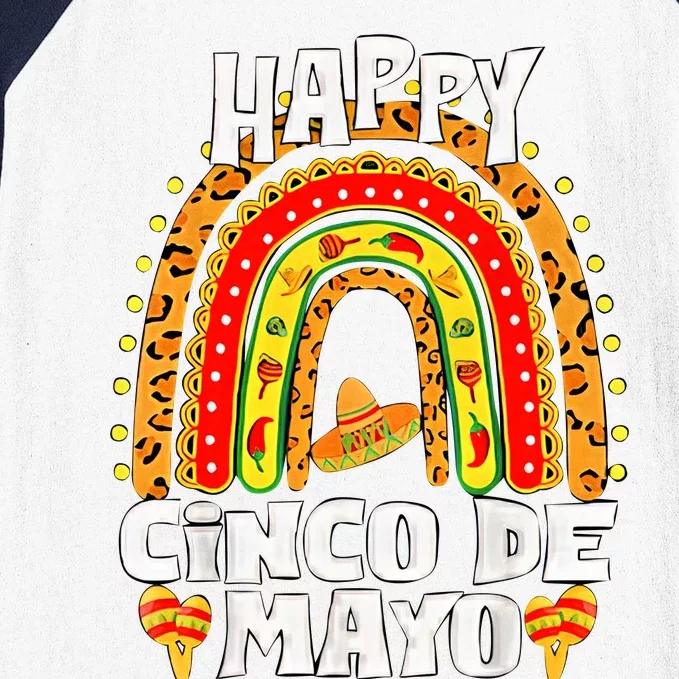 Happy Cinco De Mayo Rainbow Mexican Fiesta Mexican Festival Baseball Sleeve Shirt