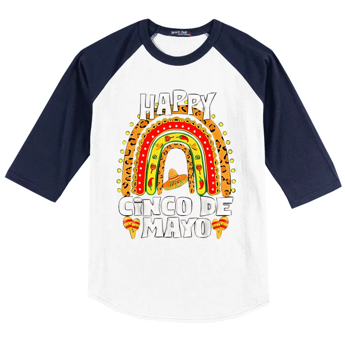 Happy Cinco De Mayo Rainbow Mexican Fiesta Mexican Festival Baseball Sleeve Shirt