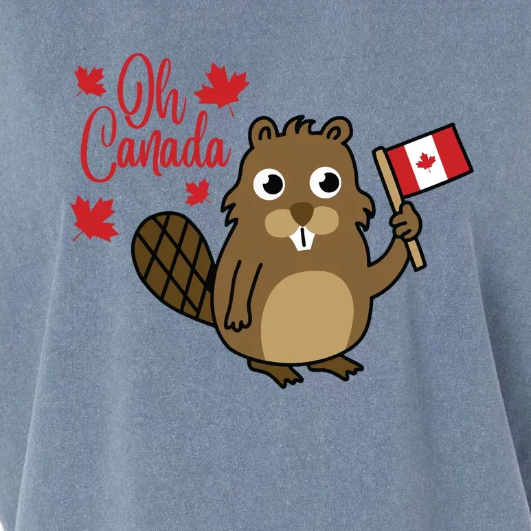 Happy Canada Day Funny Canadian Groundhog Flag Garment-Dyed Women's Muscle Tee