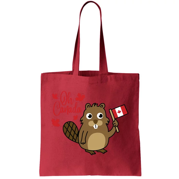 Happy Canada Day Funny Canadian Groundhog Flag Tote Bag