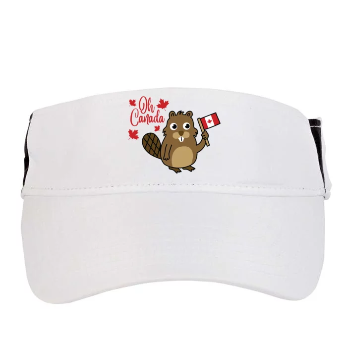 Happy Canada Day Funny Canadian Groundhog Flag Adult Drive Performance Visor