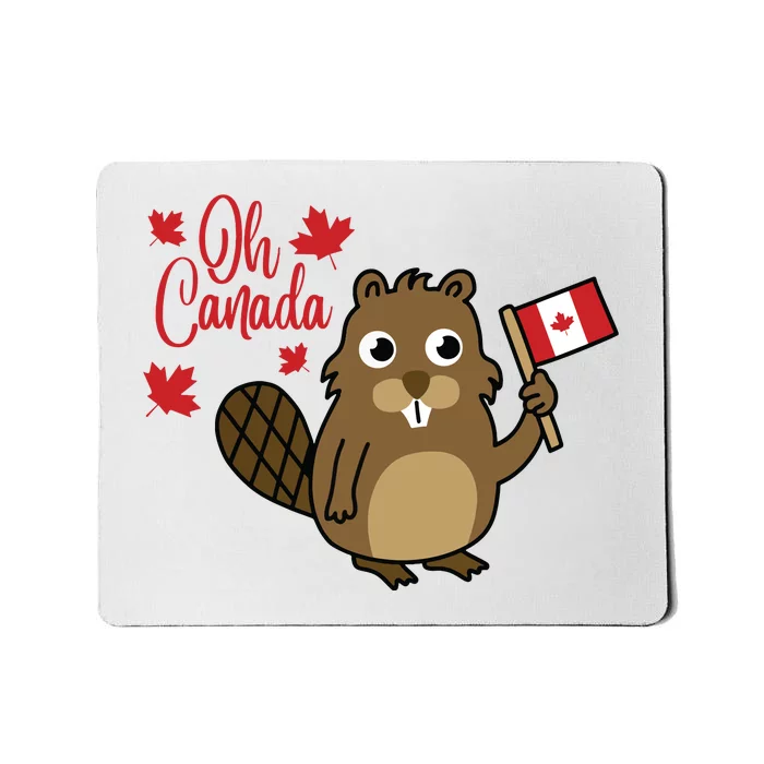 Happy Canada Day Funny Canadian Groundhog Flag Mousepad