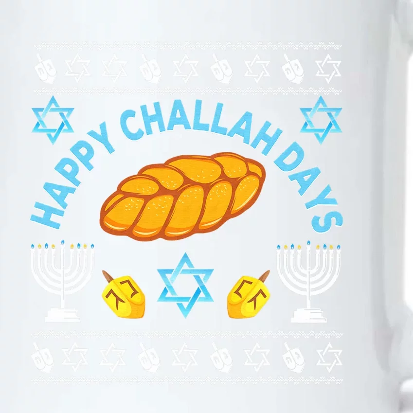 Happy Challah Days Funny Hanukkah Jewish Ugly Christmas Black Color Changing Mug