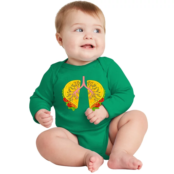 Happy Cinco De Mayo Taco Lungs Respiratory Therapist RT Baby Long Sleeve Bodysuit