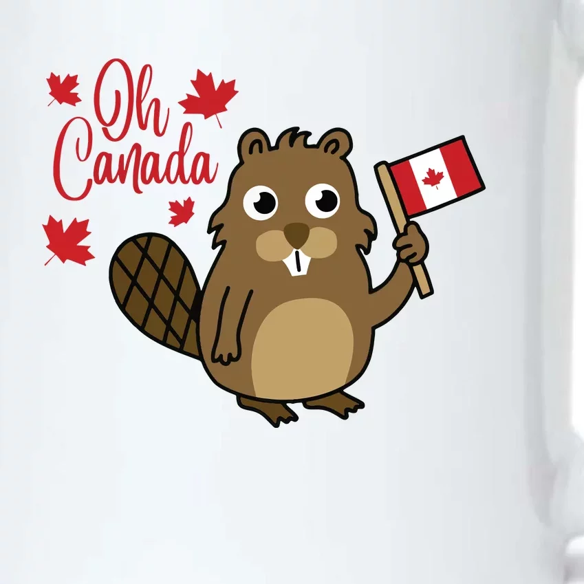 Happy Canada Day Shirts Funny Canadian Groundhog Flag Black Color Changing Mug