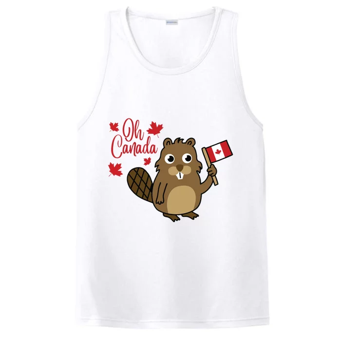 Happy Canada Day Shirts Funny Canadian Groundhog Flag Performance Tank