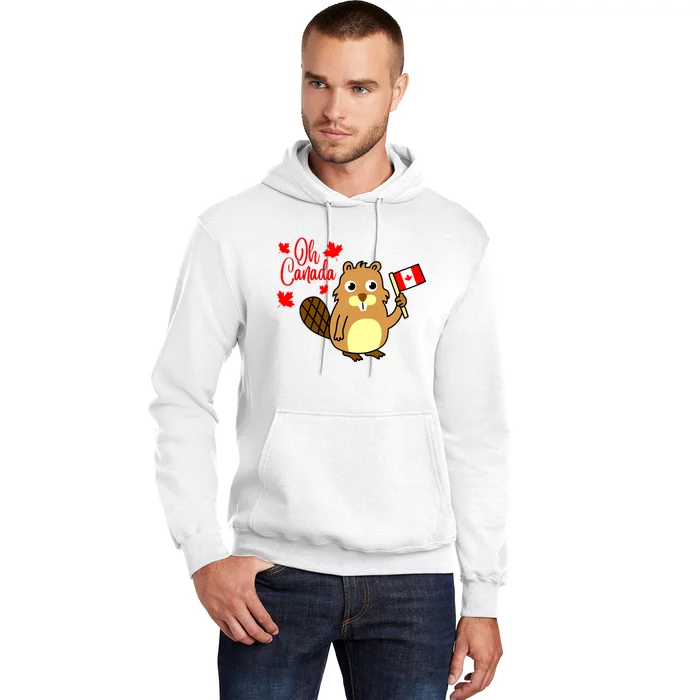 Happy Canada Day Funny Canadian Groundhog Flag Vneck Hoodie