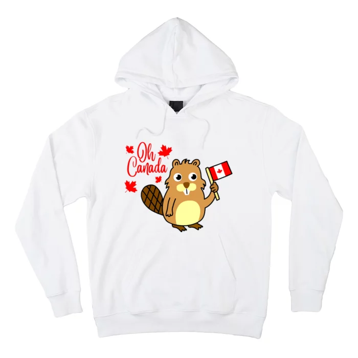 Happy Canada Day Funny Canadian Groundhog Flag Vneck Hoodie