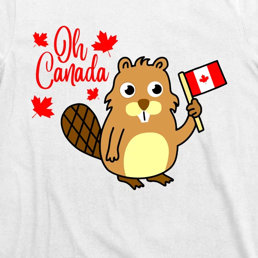 Happy Canada Day Funny Canadian Groundhog Flag Vneck T-Shirt