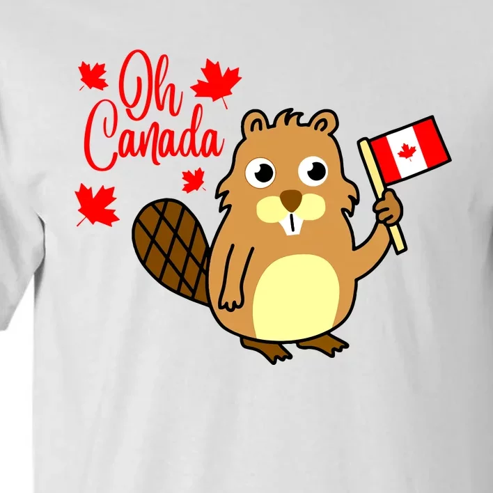 Happy Canada Day Funny Canadian Groundhog Flag Vneck Tall T-Shirt