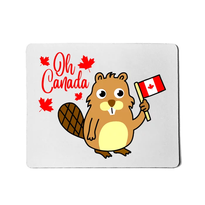 Happy Canada Day Funny Canadian Groundhog Flag Vneck Mousepad