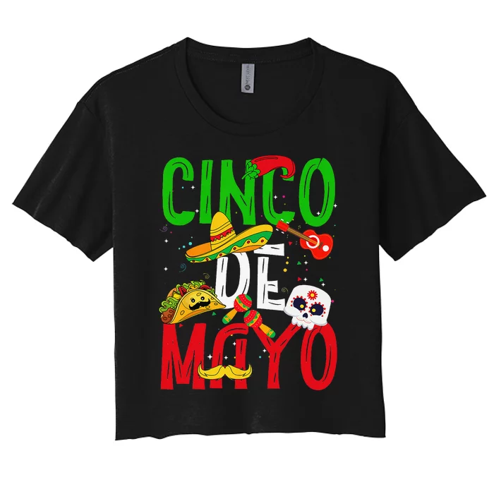 Happy Cinco De Mayo Mexican Fiesta 5 De Mayo Mexican Women's Crop Top Tee