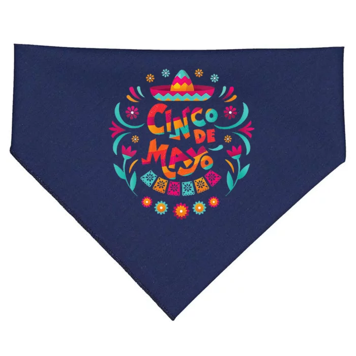 Happy Cinco De Mayo Mexican Fiesta 5 De Mayo Mexico Party USA-Made Doggie Bandana