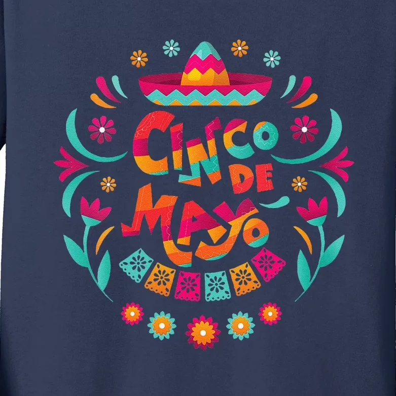 Happy Cinco De Mayo Mexican Fiesta 5 De Mayo Mexico Party Kids Long Sleeve Shirt