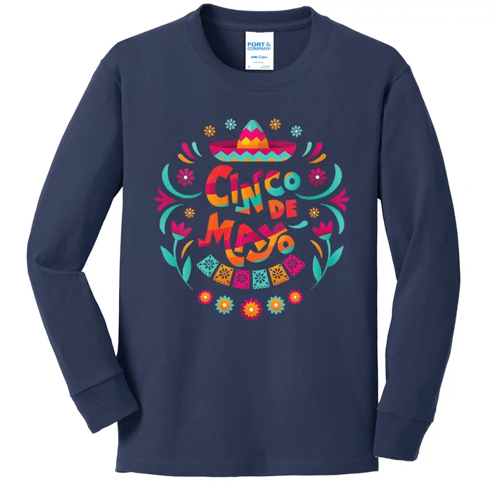 Happy Cinco De Mayo Mexican Fiesta 5 De Mayo Mexico Party Kids Long Sleeve Shirt