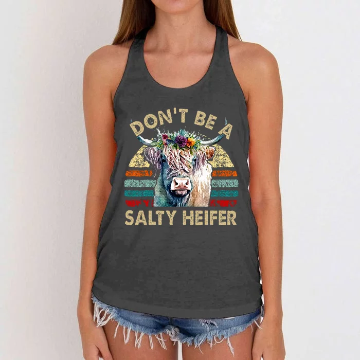 Highland Cowshirt Dont Be Salty Heifer Women's Knotted Racerback Tank