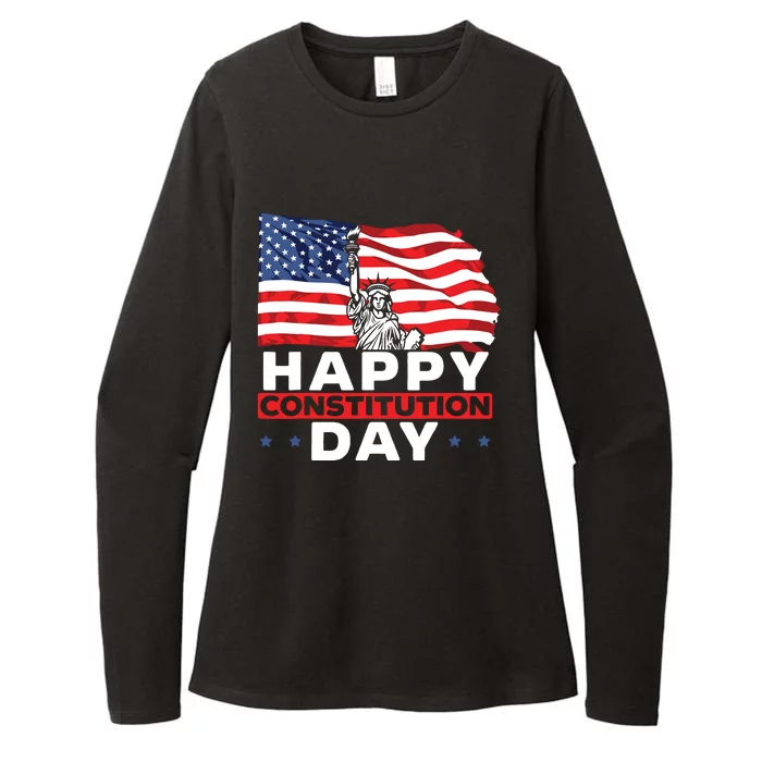 Happy Constitution Day New American USA Flag America Womens CVC Long Sleeve Shirt