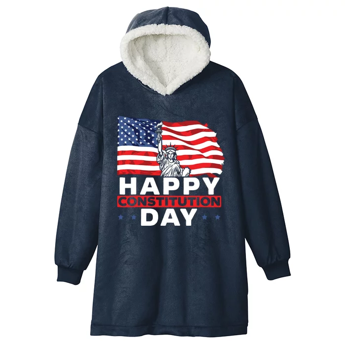 Happy Constitution Day New American USA Flag America Hooded Wearable Blanket