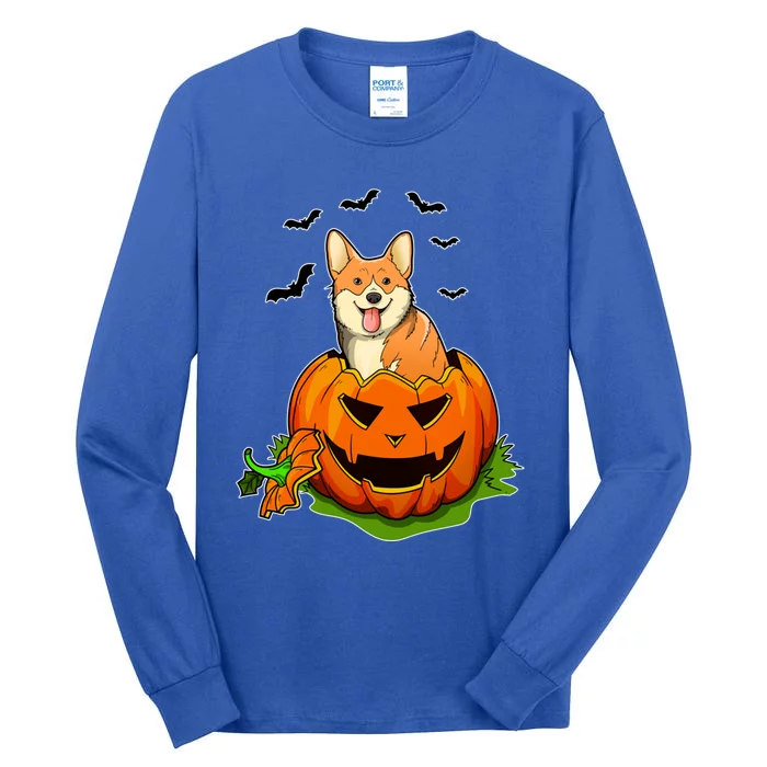 Halloween Corgi Dog Lovers Pumpkin Grunge Jack O Lantern Cute Gift Tall Long Sleeve T-Shirt