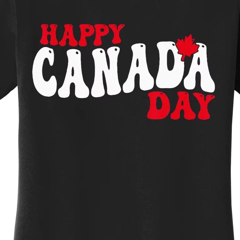 Happy Canada Day Maple Canadian Canada Pride Flag Patriotic Women's T-Shirt