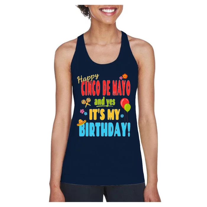 Happy Cinco De Mayo Birthday May 5th Birthday Party Women's Racerback Tank