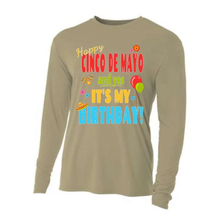 Happy Cinco De Mayo Birthday May 5th Birthday Party Cooling Performance Long Sleeve Crew