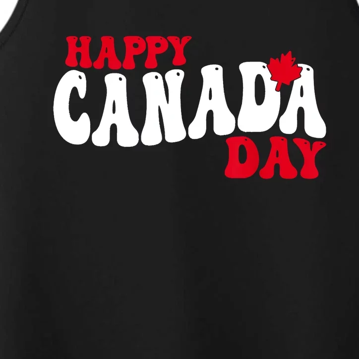 Happy Canada Day Maple Canadian Canada Pride Flag Patriotic Performance Tank