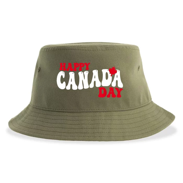 Happy Canada Day Maple Canadian Canada Pride Flag Patriotic Sustainable Bucket Hat