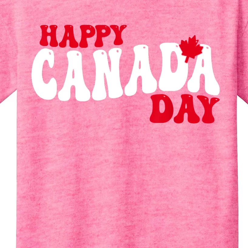 Happy Canada Day Maple Canadian Canada Pride Flag Patriotic Kids T-Shirt