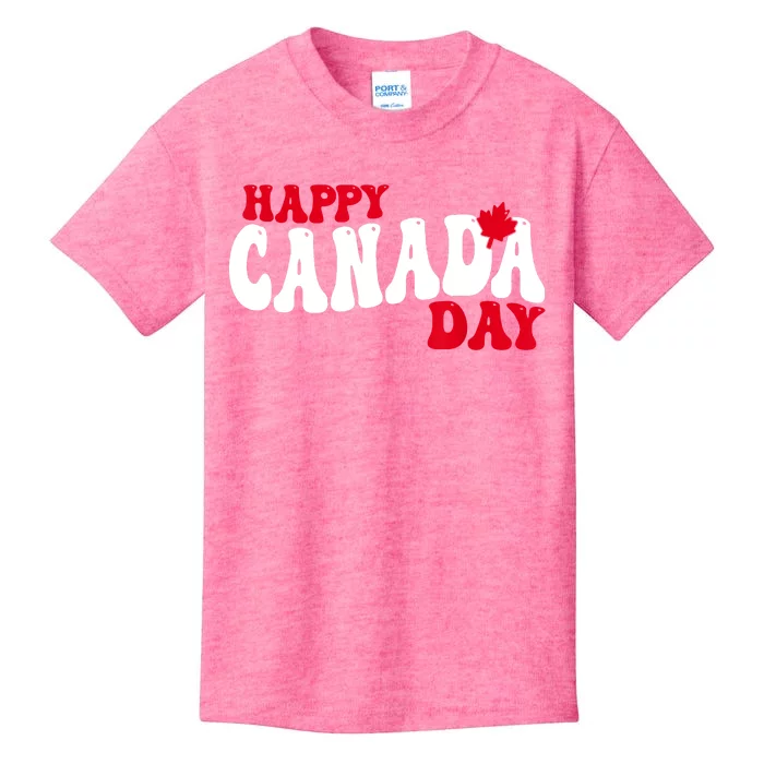 Happy Canada Day Maple Canadian Canada Pride Flag Patriotic Kids T-Shirt