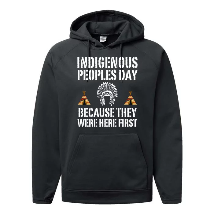 Happy Columbus Day Indigenous People Day Anti Columbus Performance Fleece Hoodie