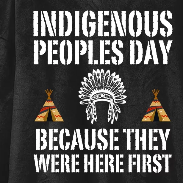 Happy Columbus Day Indigenous People Day Anti Columbus Hooded Wearable Blanket