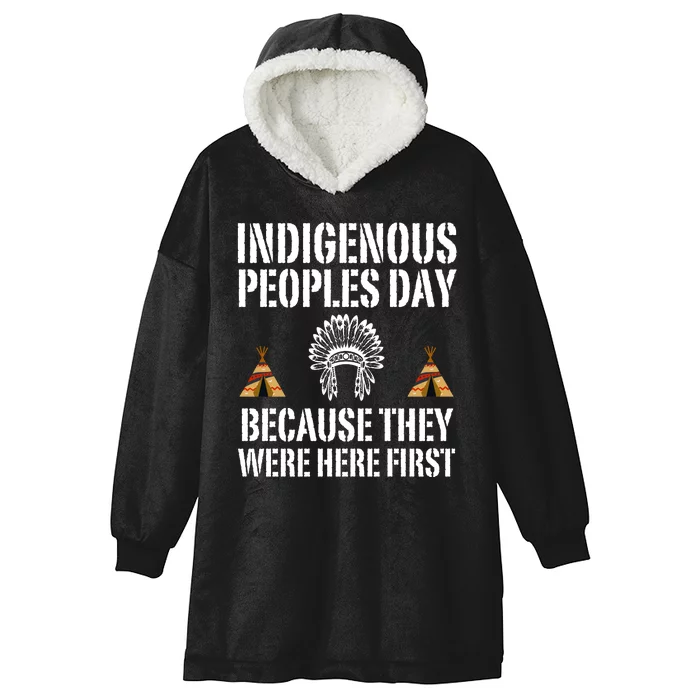 Happy Columbus Day Indigenous People Day Anti Columbus Hooded Wearable Blanket