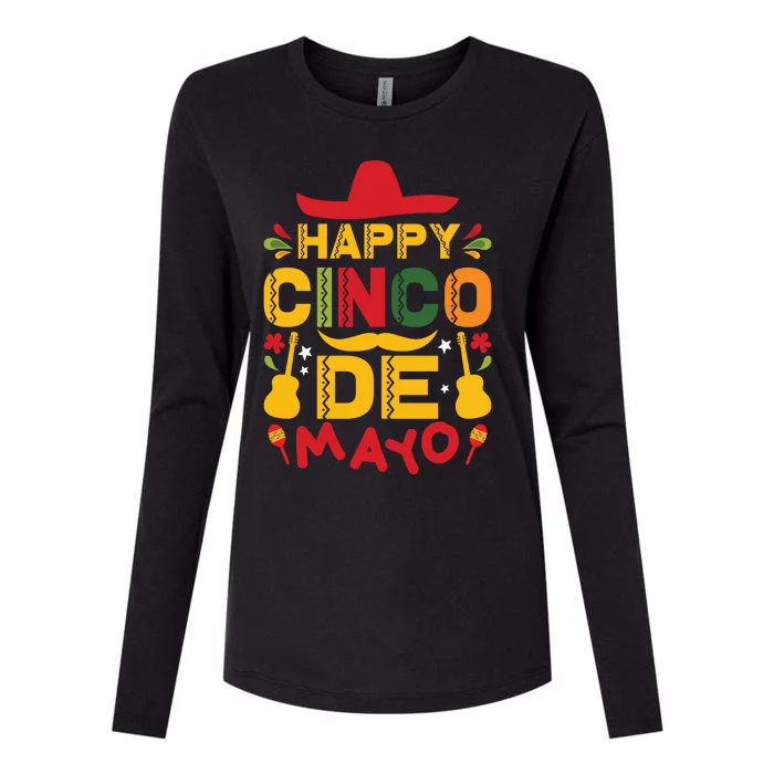 Happy Cinco De Mayo Celebration Graphic Womens Cotton Relaxed Long Sleeve T-Shirt